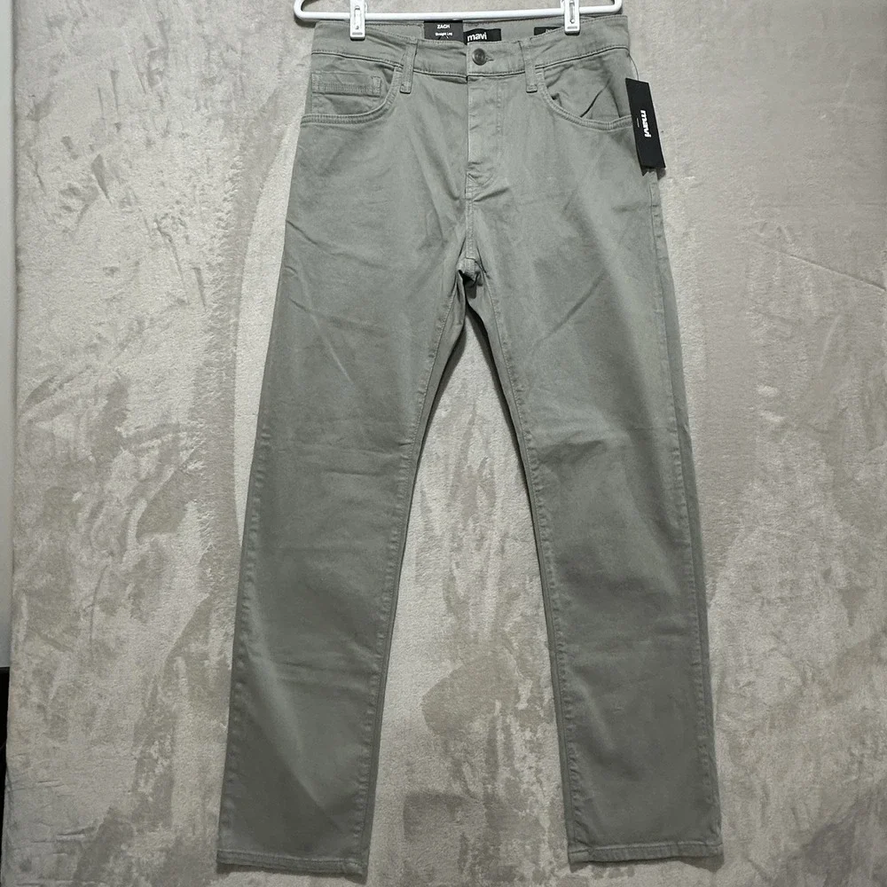 Mavi Zach Straight‎ Leg Stormy Casual Twill Pants Men's Size 36 Green NWT